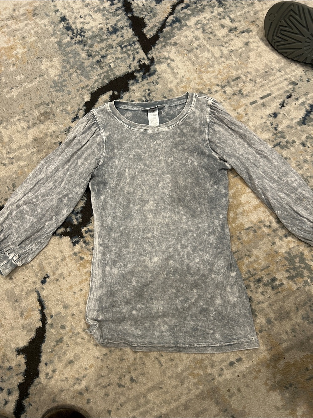Hard Tail Washed Gray Long Sleeve Top